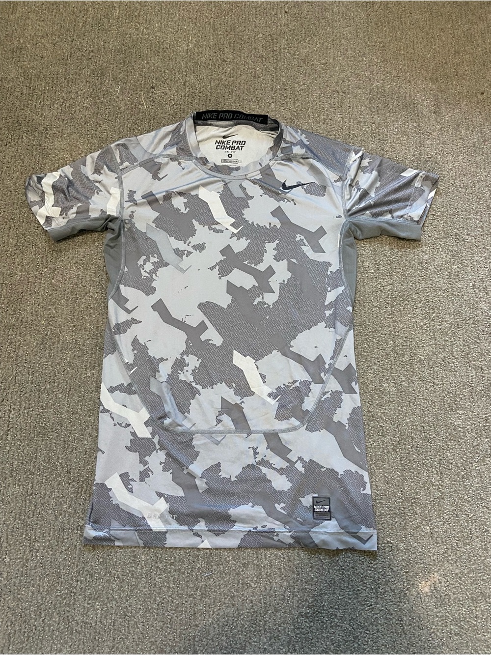 Nike Pro Combat Men’s Short Sleeve Compression Shirt - Gray Camo